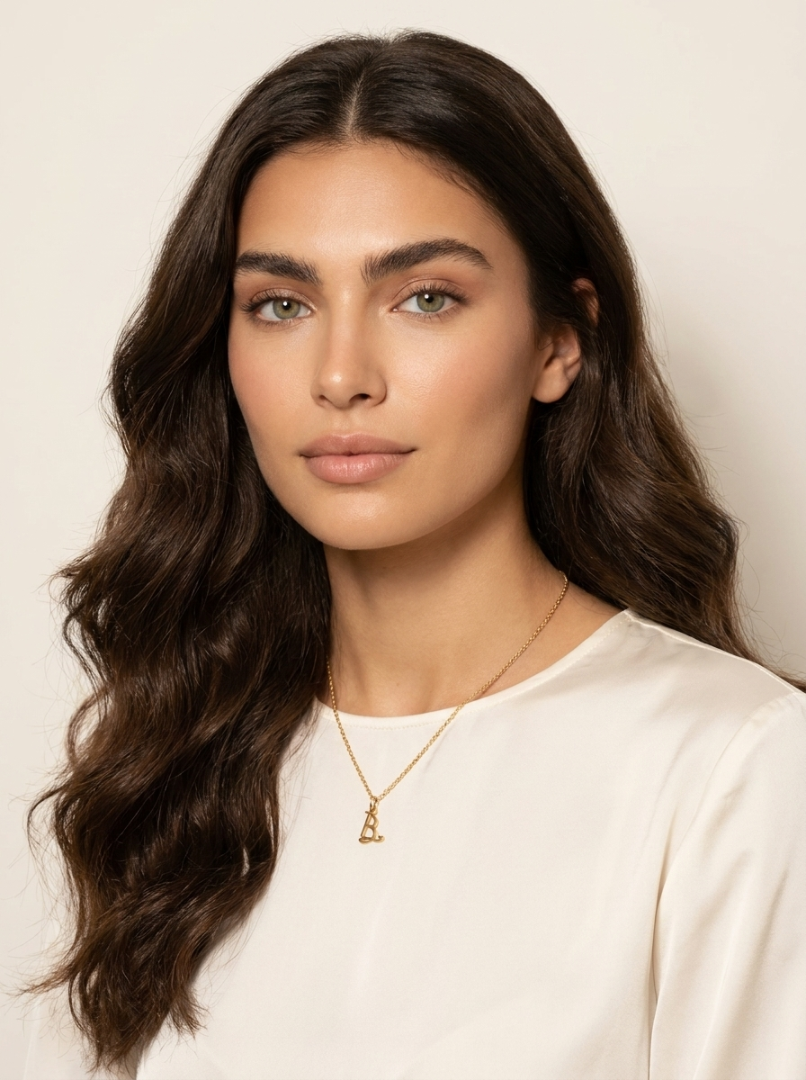 Gold Initial Letter Necklace