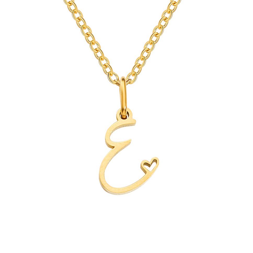 Gold Initial Letter Necklace