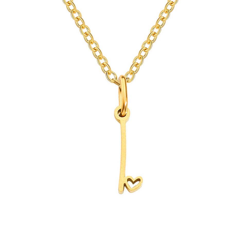 Gold Initial Letter Necklace