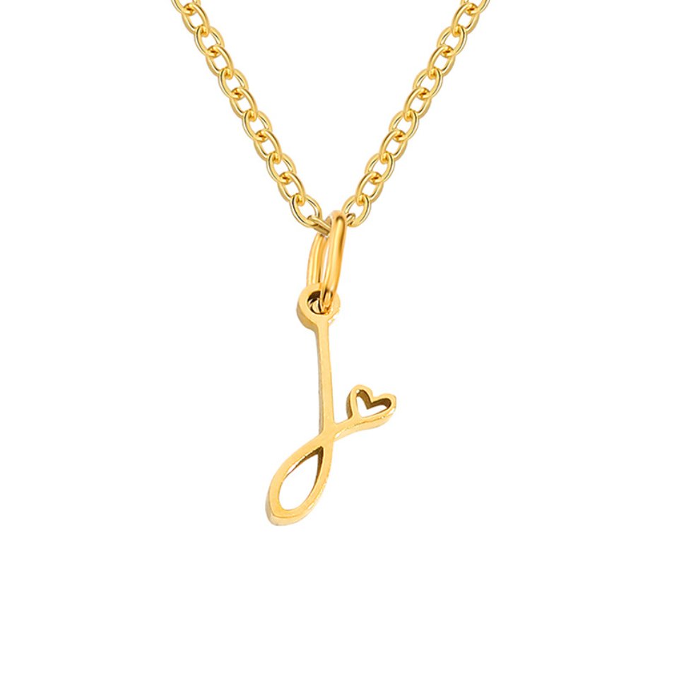 Gold Initial Letter Necklace