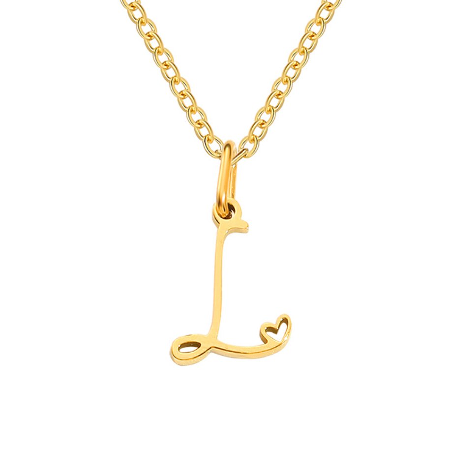 Gold Initial Letter Necklace