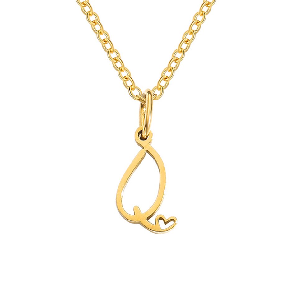 Gold Initial Letter Necklace