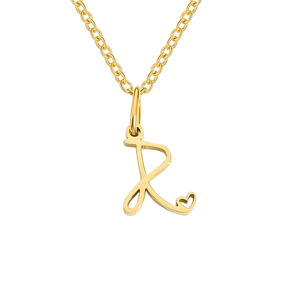 Gold Initial Letter Necklace