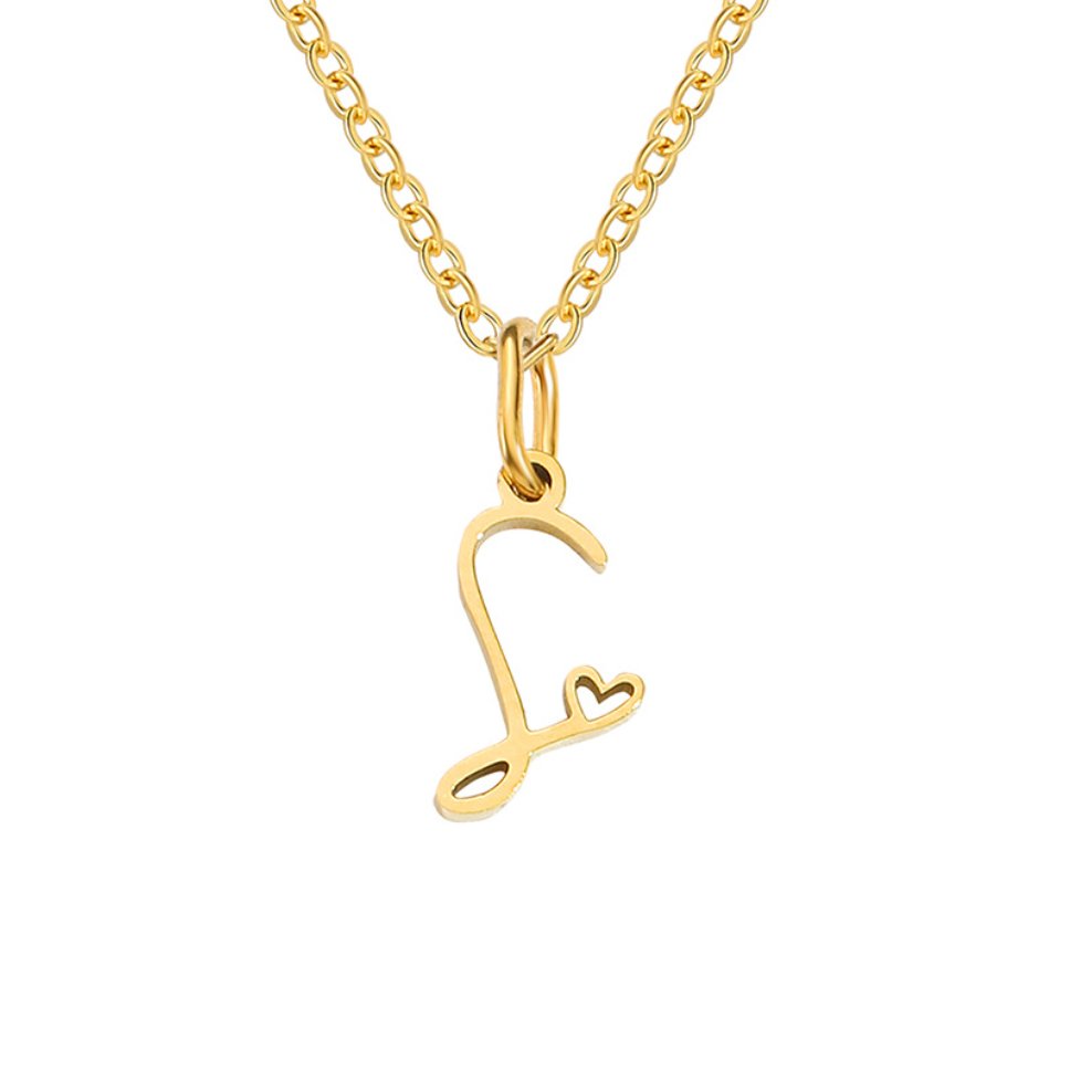 Gold Initial Letter Necklace