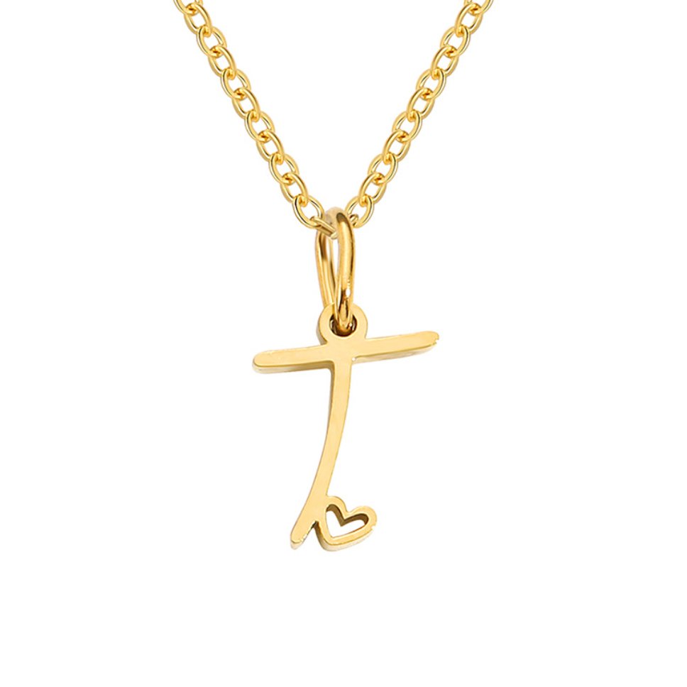 Gold Initial Letter Necklace