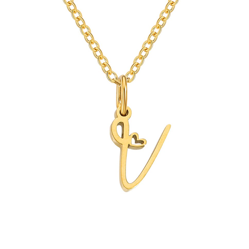 Gold Initial Letter Necklace