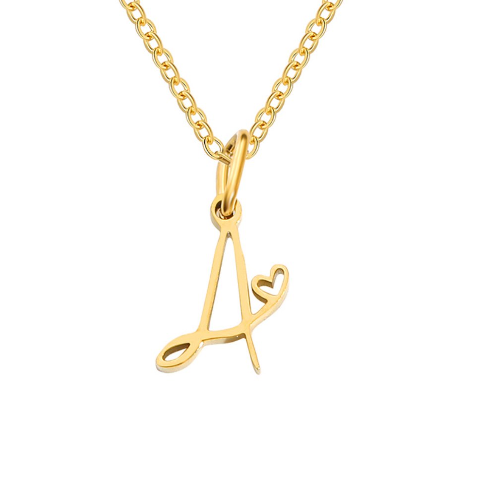 Gold Initial Letter Necklace