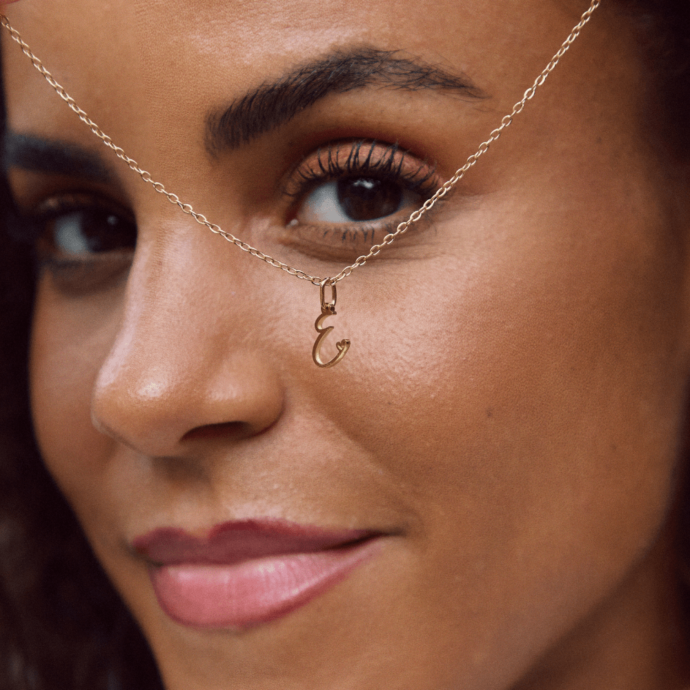 Gold Initial Letter Necklace