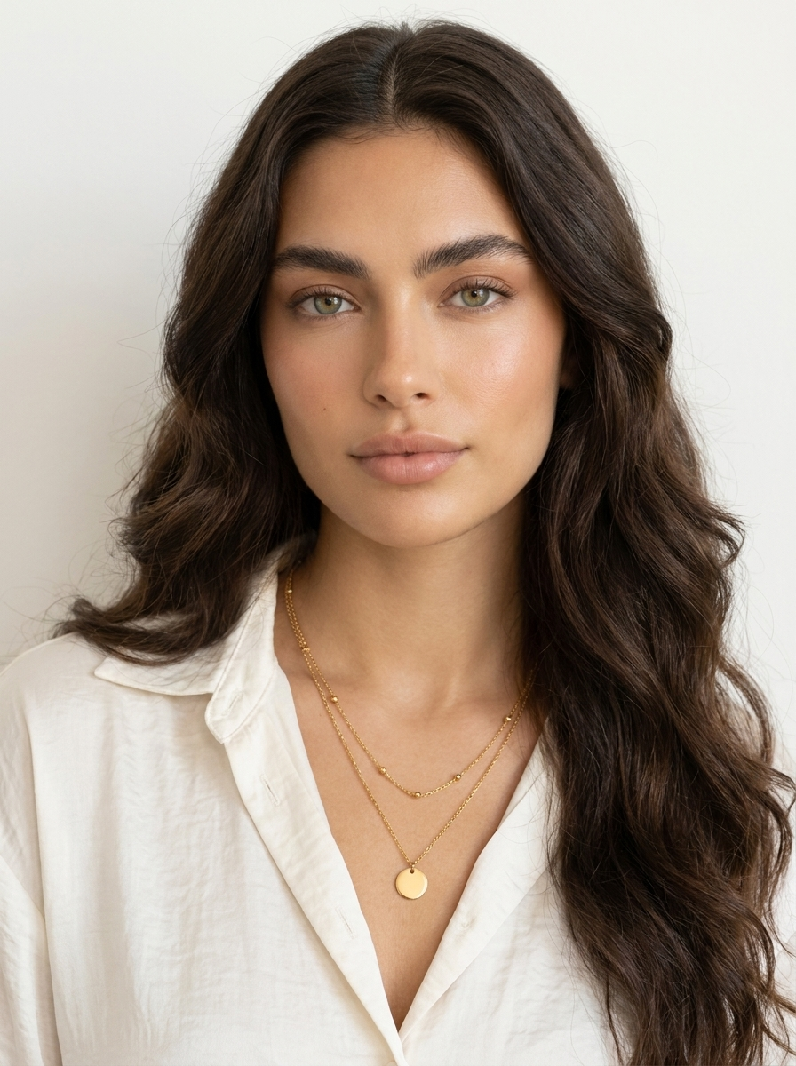 Gold Layered Disc Necklace