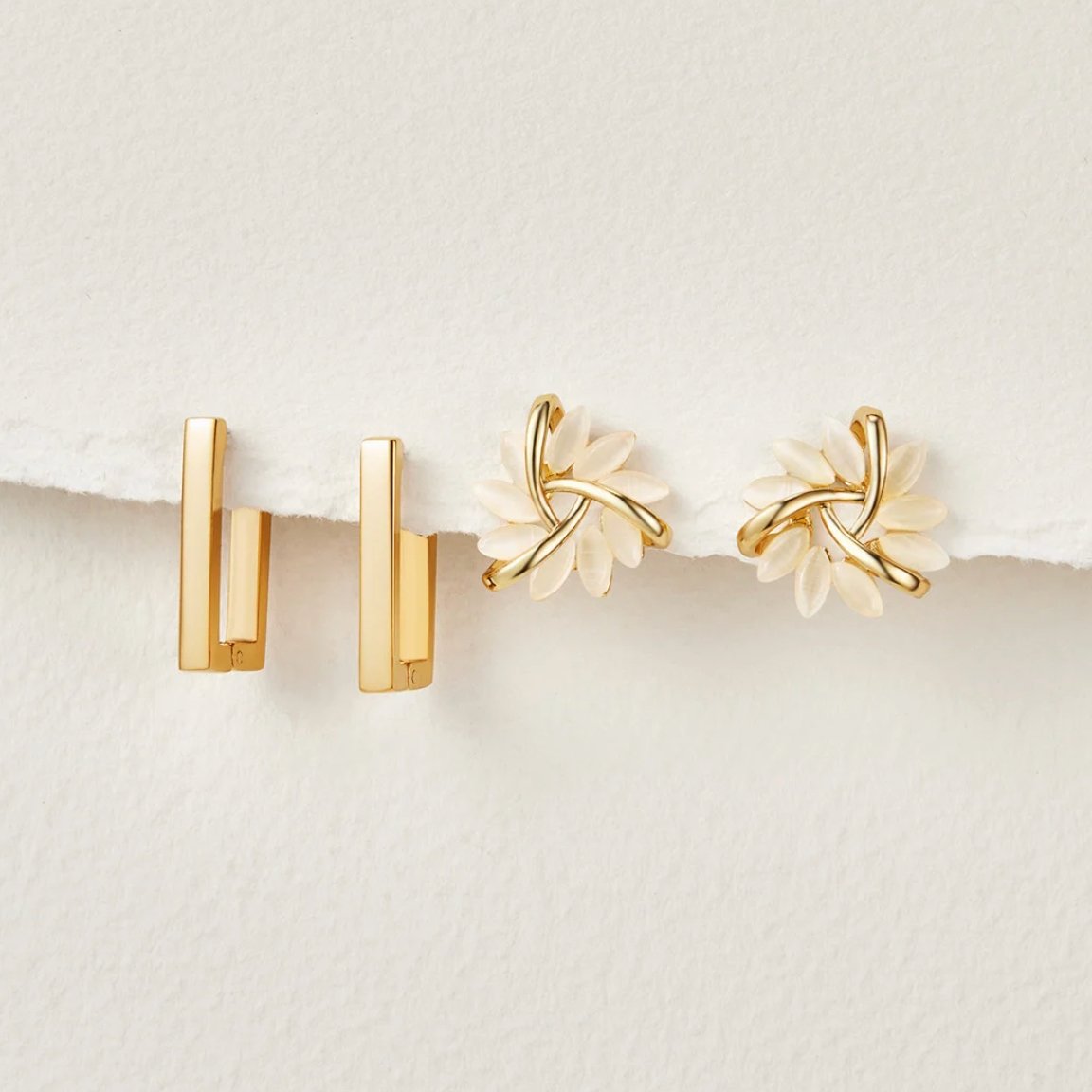 Gold Stud Earring Set