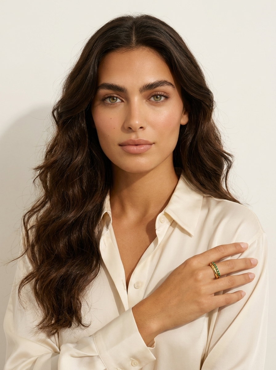 Green Stone Band Ring