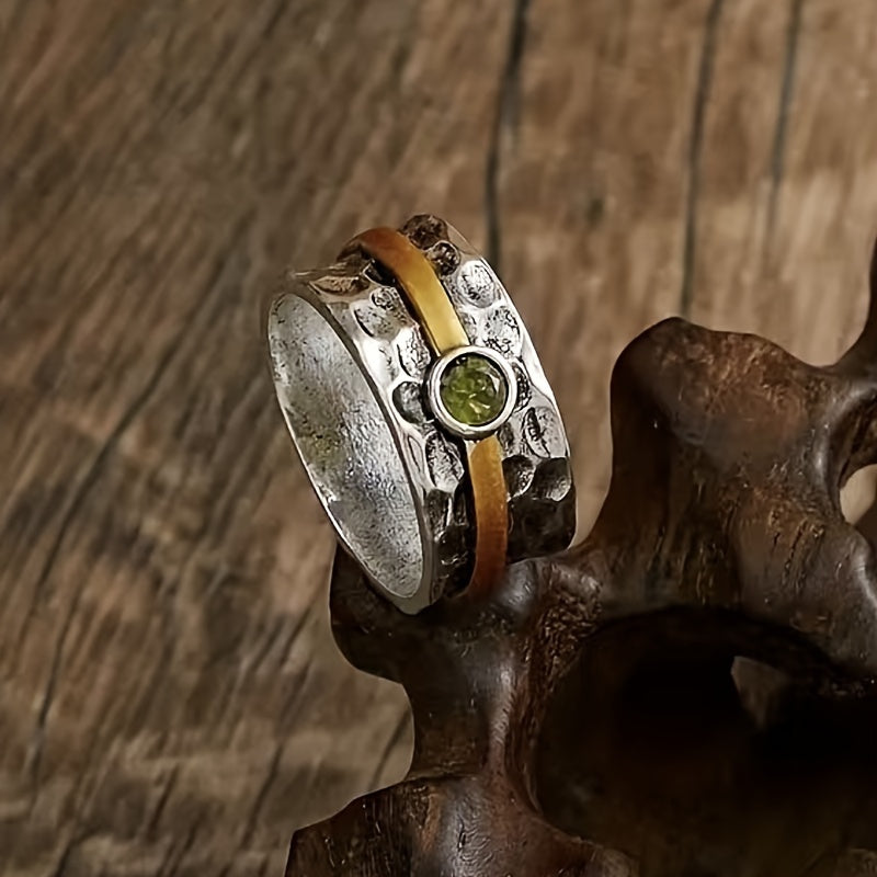 Hammered Stone Band Ring