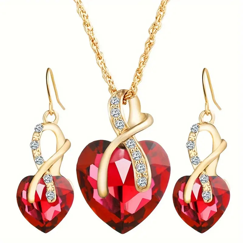 Heart Crystal Jewellery Set