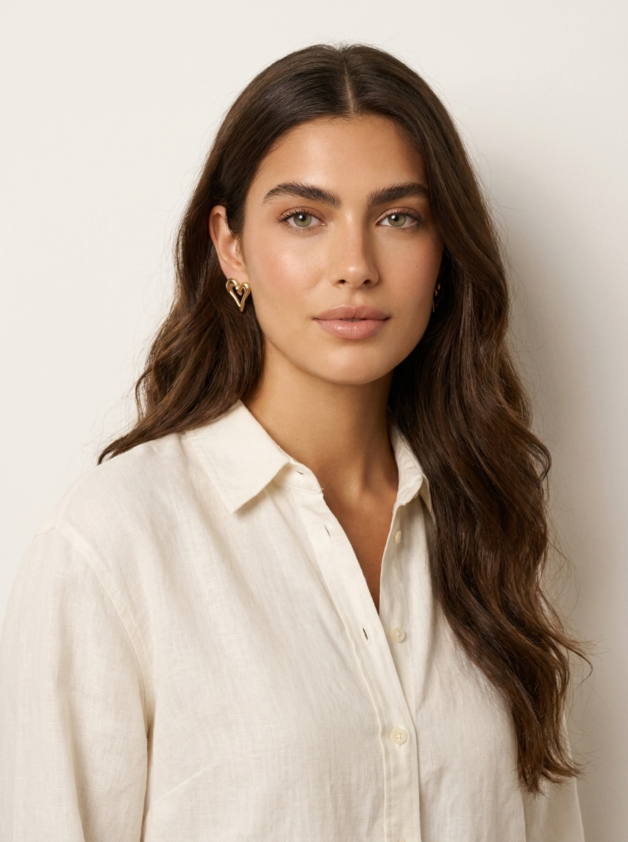 Heart Stud Earrings Gold