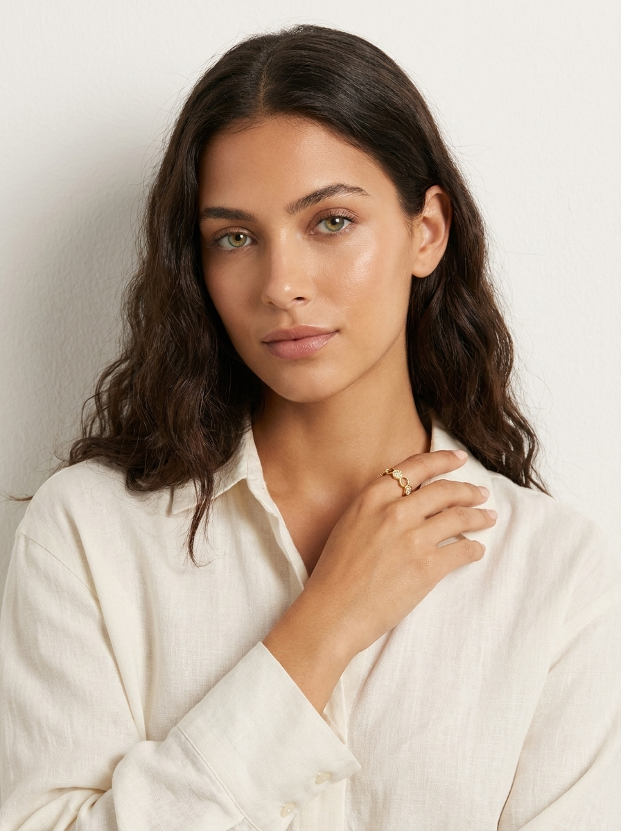 Honeycomb Crystal Open Ring