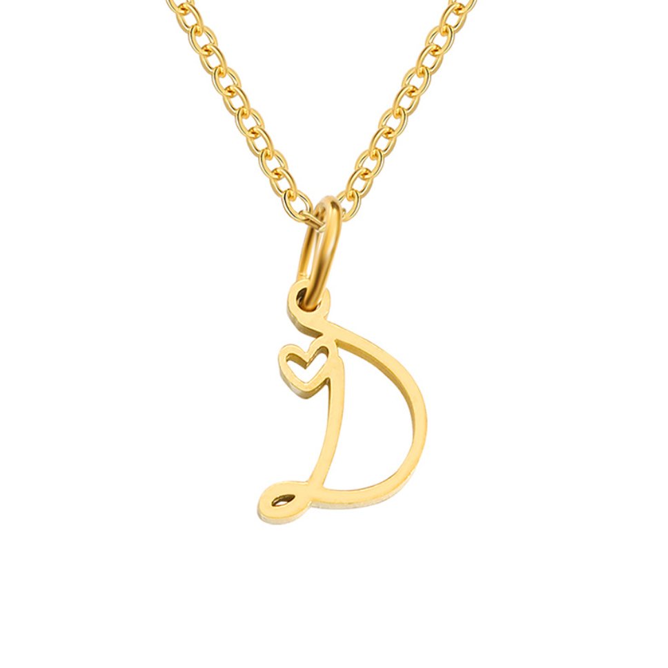 Initial Heart Pendant Necklace