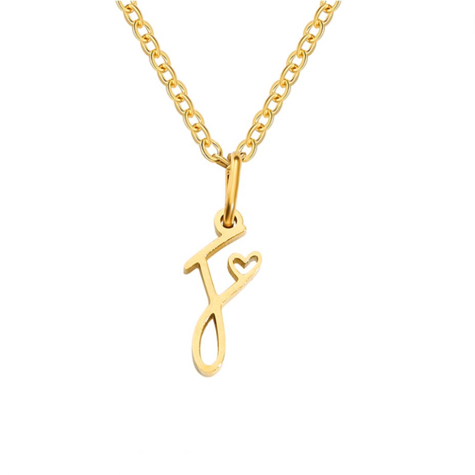 Initial Heart Pendant Necklace