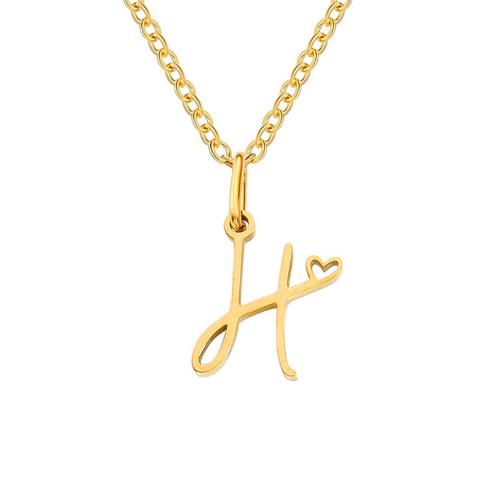 Initial Heart Pendant Necklace