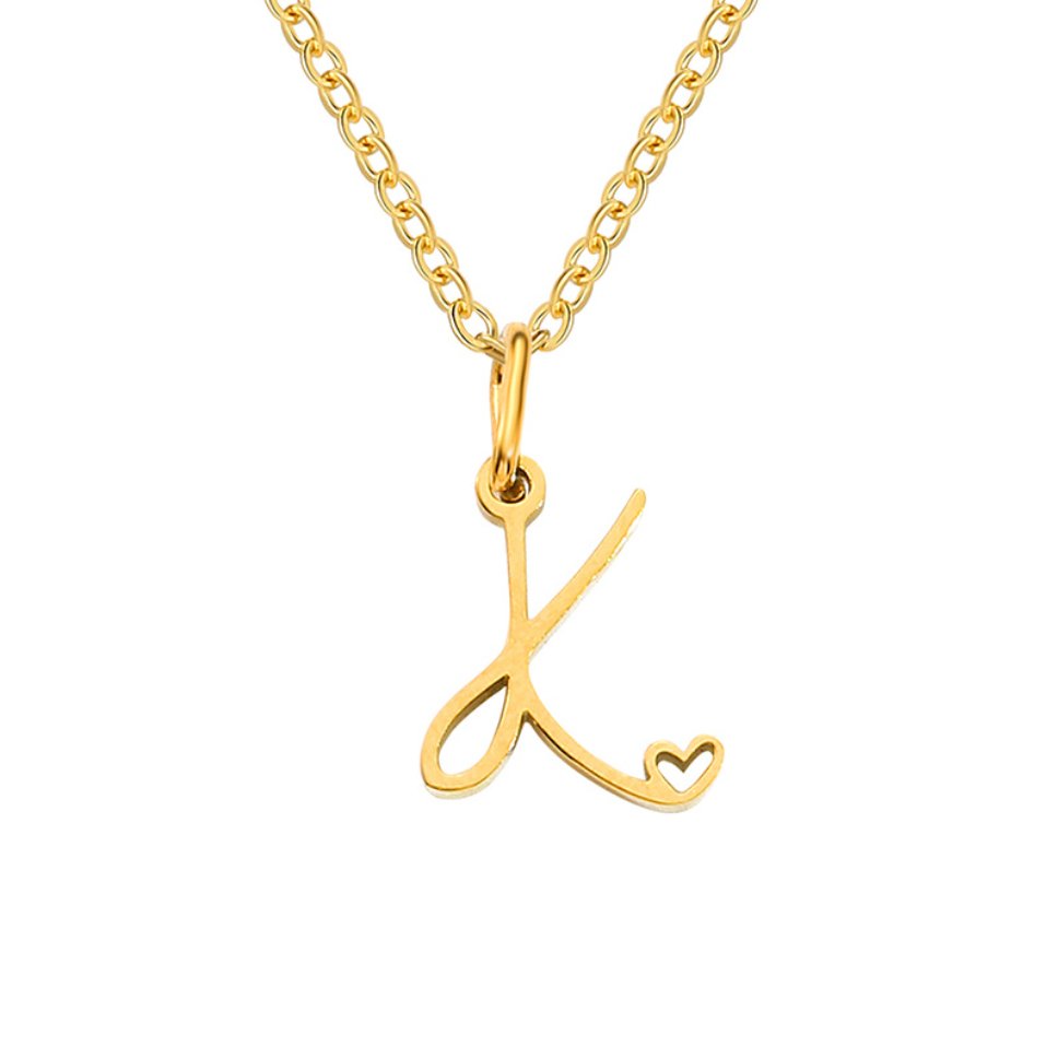 Initial Heart Pendant Necklace