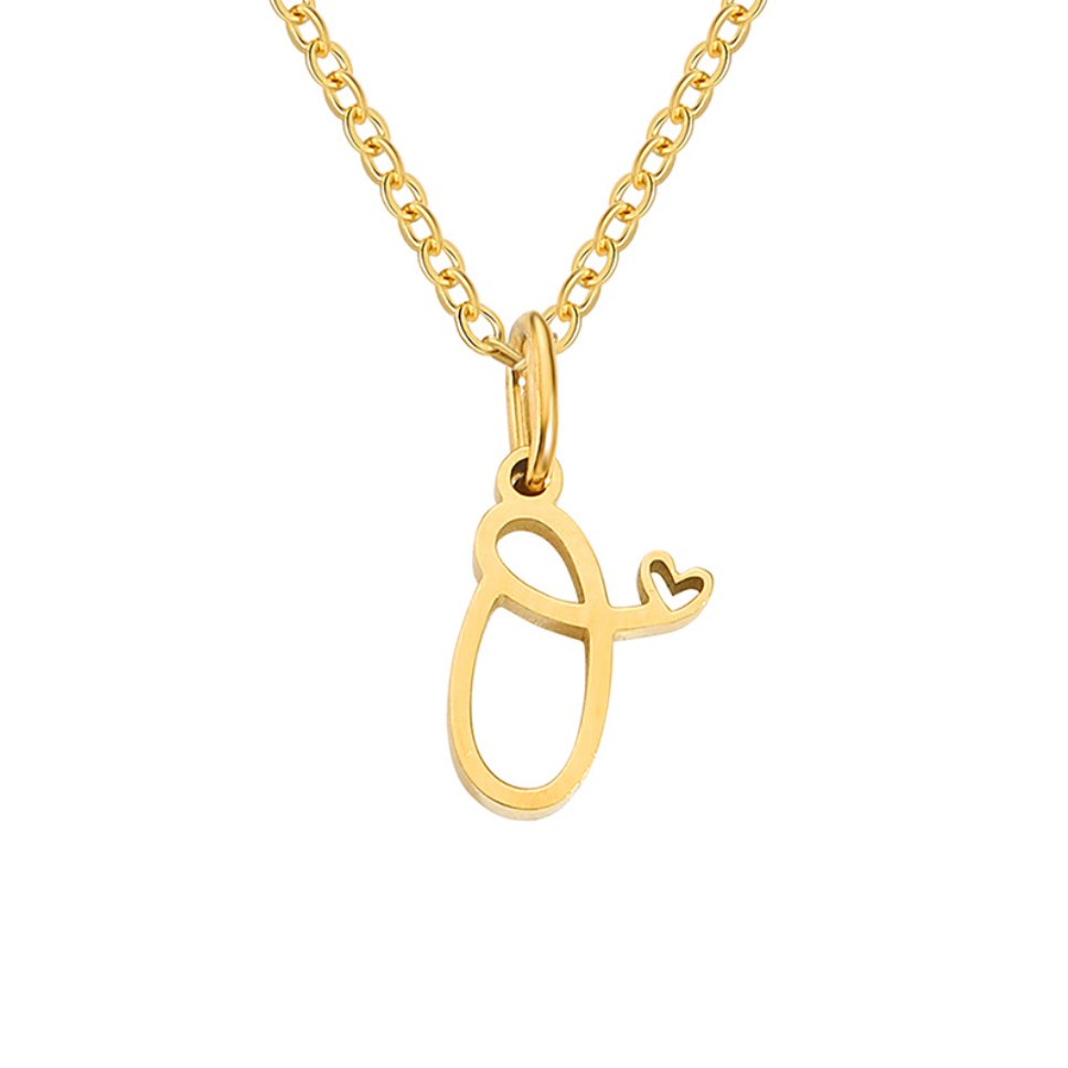 Initial Heart Pendant Necklace