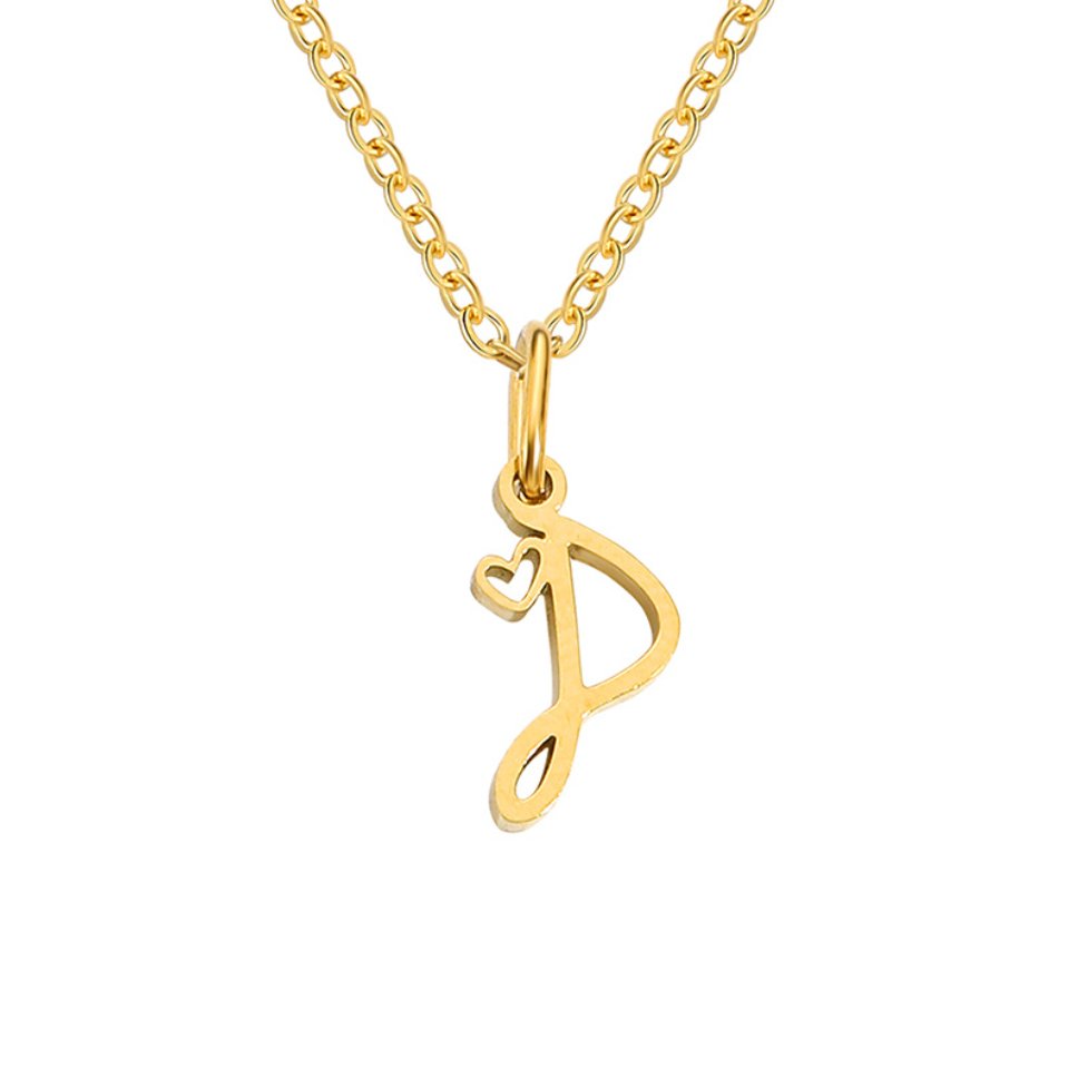 Initial Heart Pendant Necklace