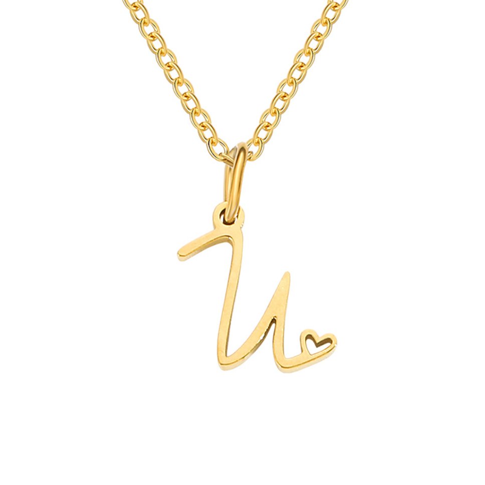 Initial Heart Pendant Necklace