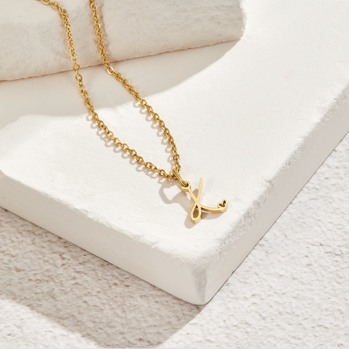 Initial Heart Pendant Necklace