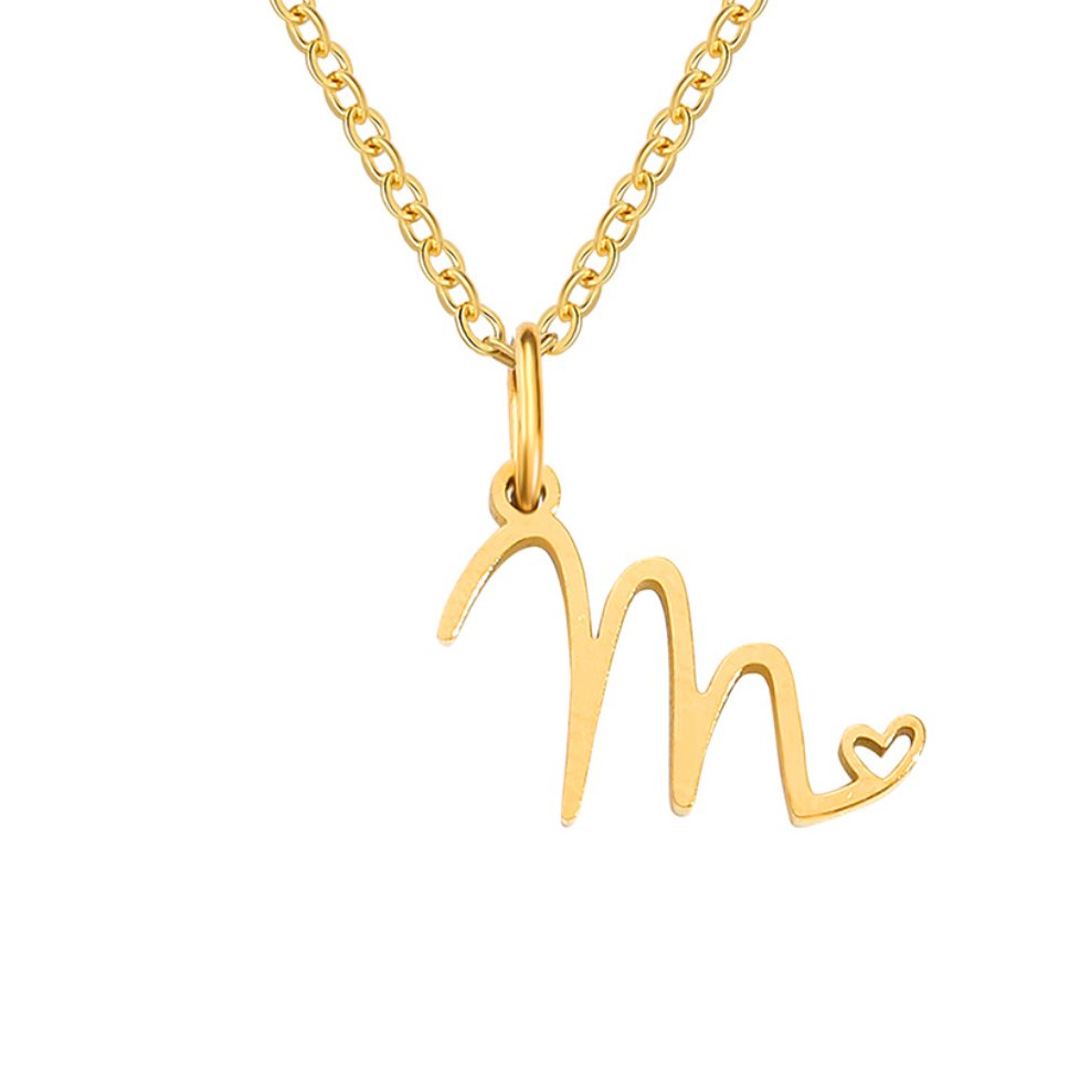 Initial Heart Pendant Necklace