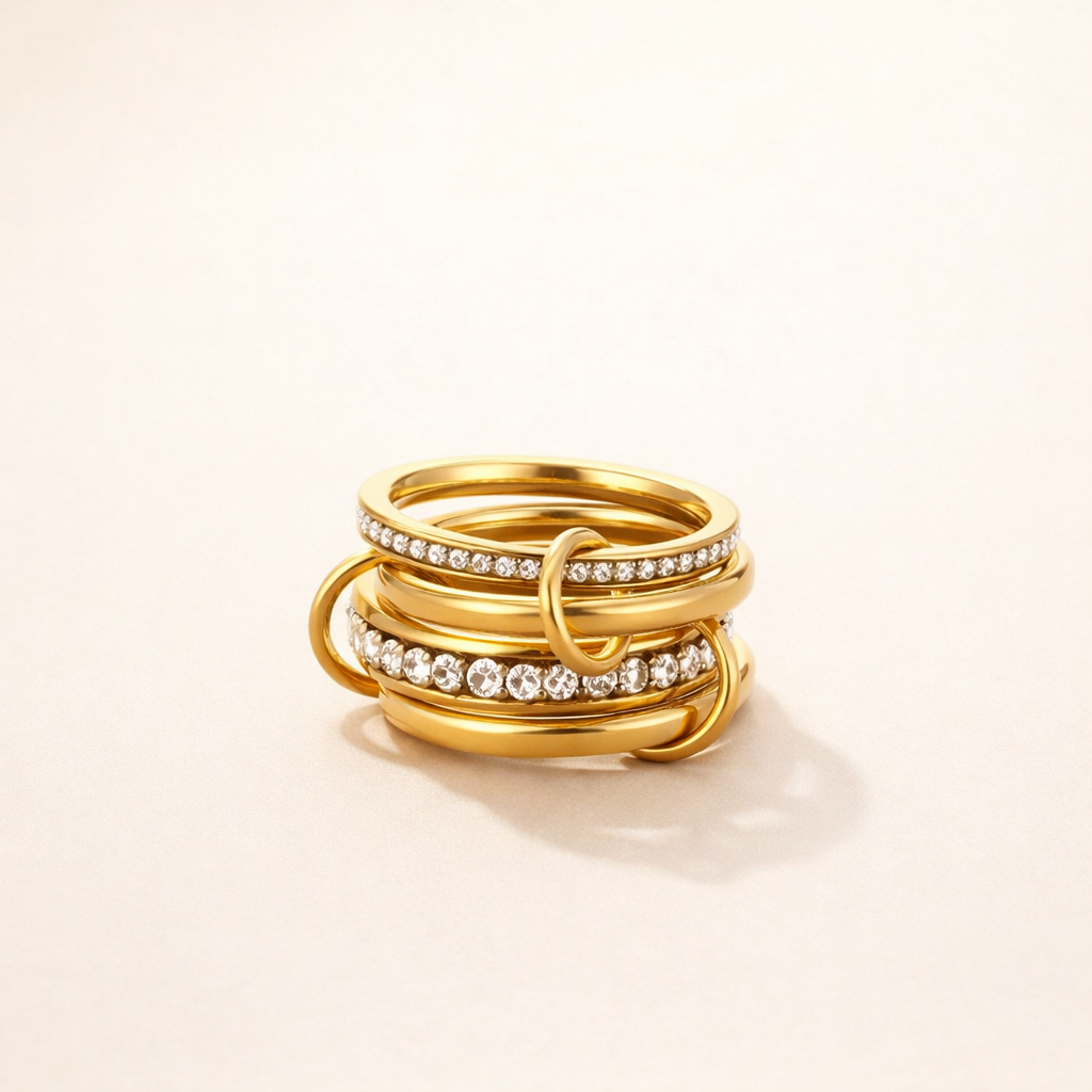 Interlocking Crystal Stacking Ring