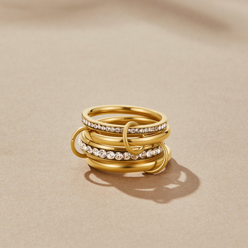 Interlocking Crystal Stacking Ring