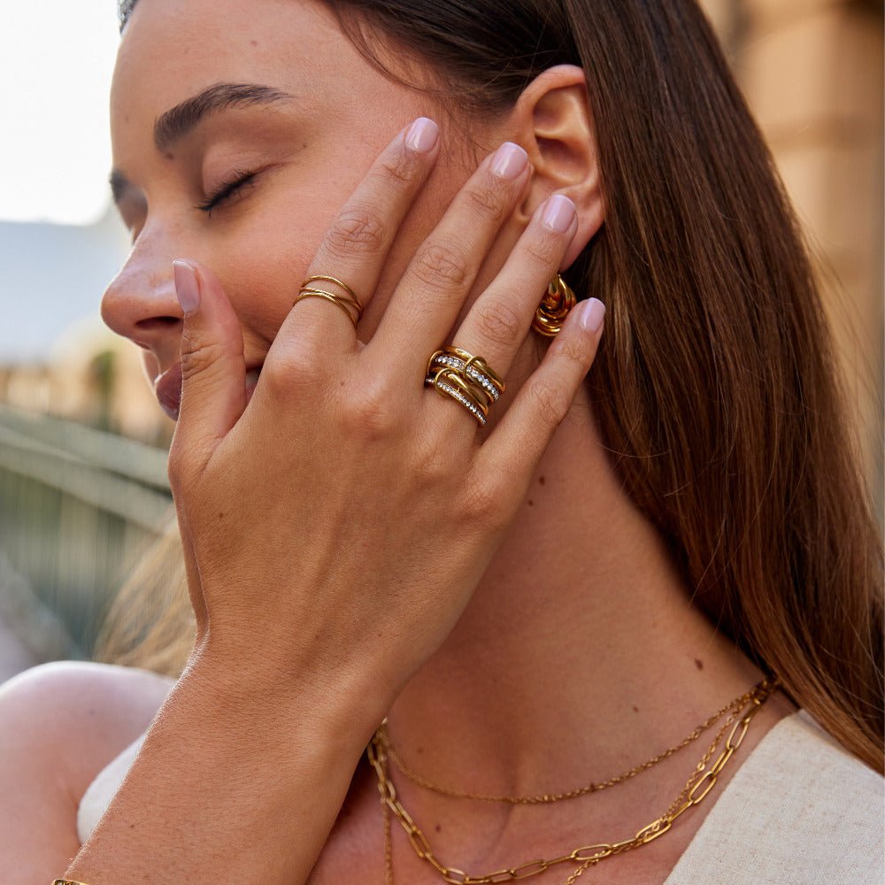 Interlocking Crystal Stacking Ring