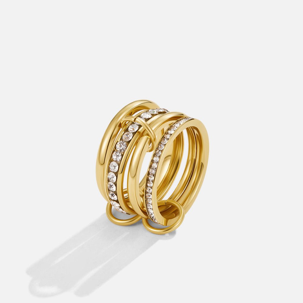 Interlocking Crystal Stacking Ring