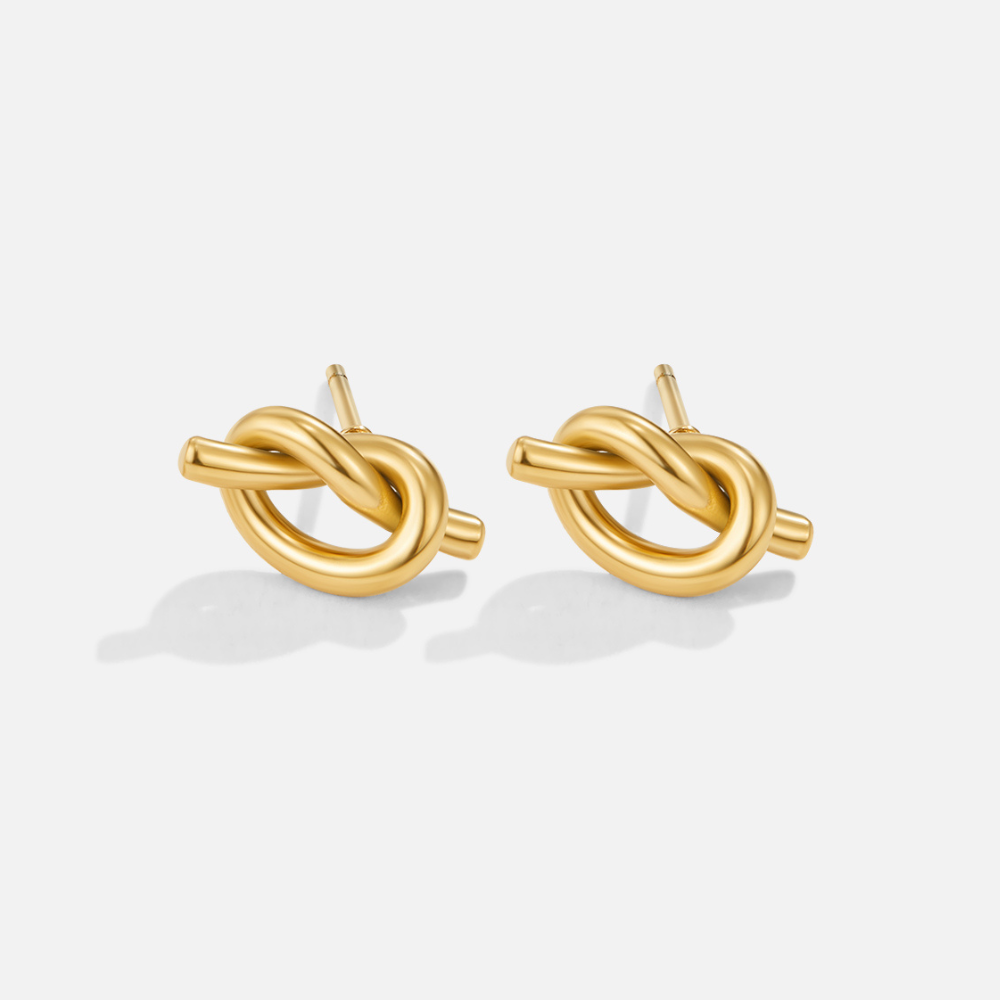 Knot Stud Earrings Gold