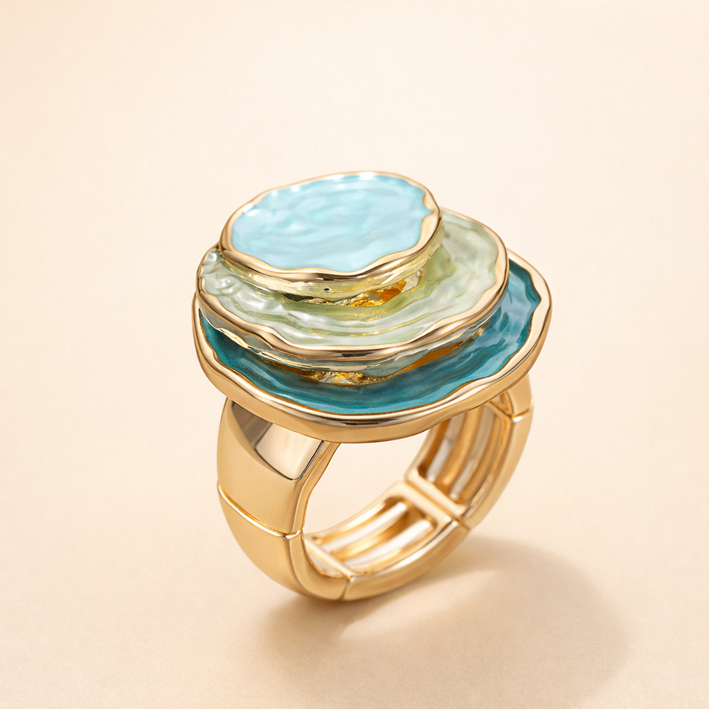 Layered Resin Statement Ring