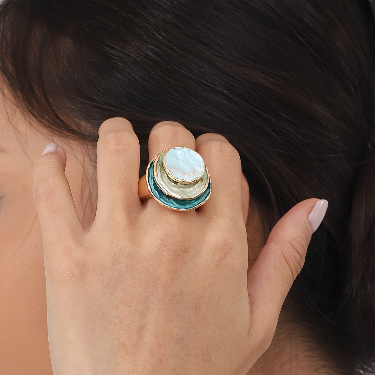 Layered Resin Statement Ring