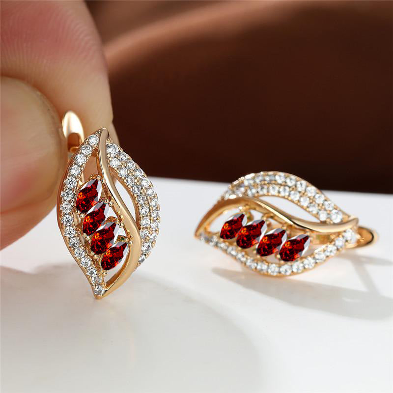 Leaf Crystal Earrings