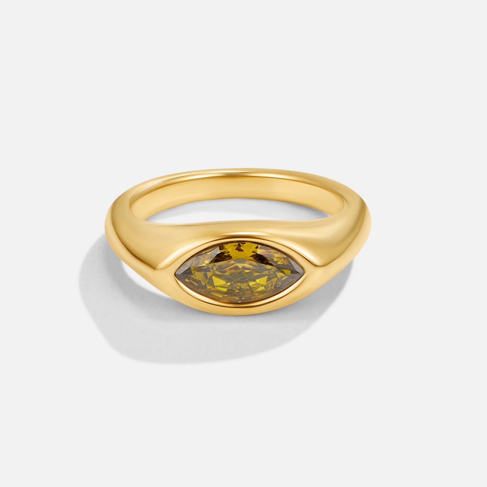 Marquise Crystal Signet Ring - Sienna