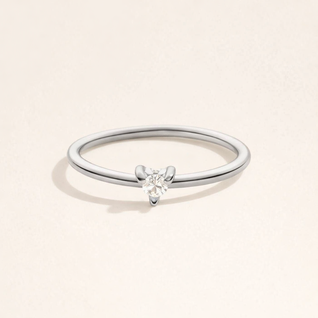 Minimal Crystal Solitaire Ring