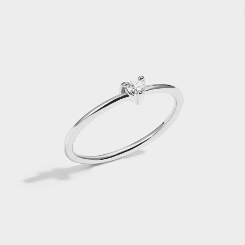 Minimal Crystal Solitaire Ring