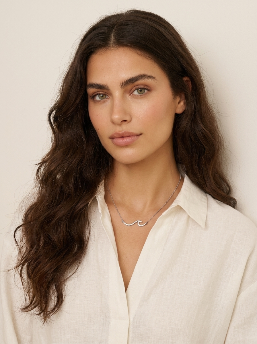 Minimal Wave Chain Necklace
