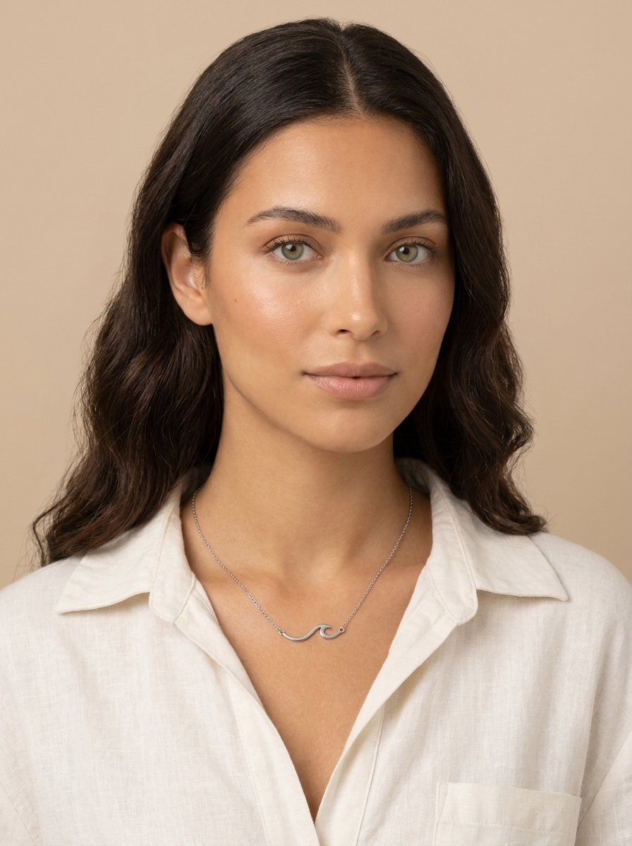 Minimal Wave Chain Necklace