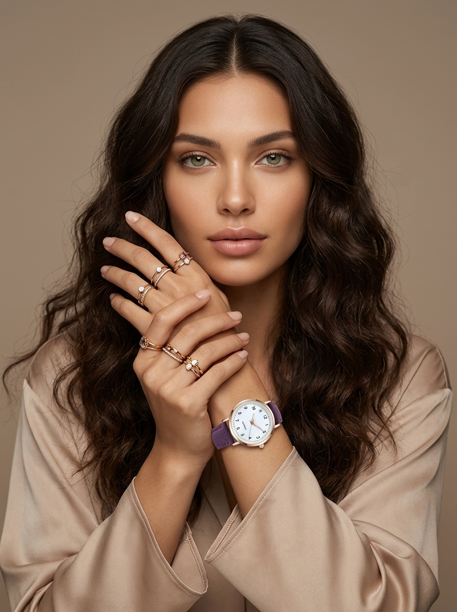 Minimalist Leather Strap Watch - Elara