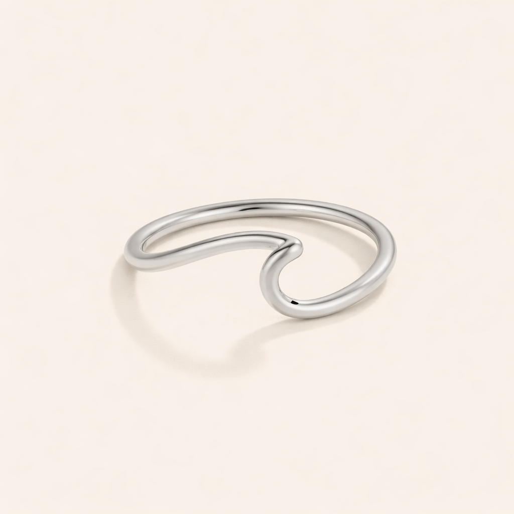 Minimalist Wave Open Ring
