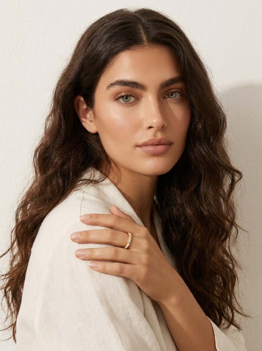 Mother of Pearl Crystal Ring – Elara