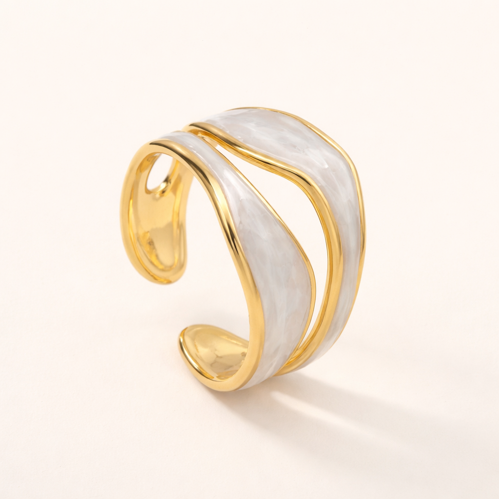 Mother of Pearl Cuff Ring - Aurelia