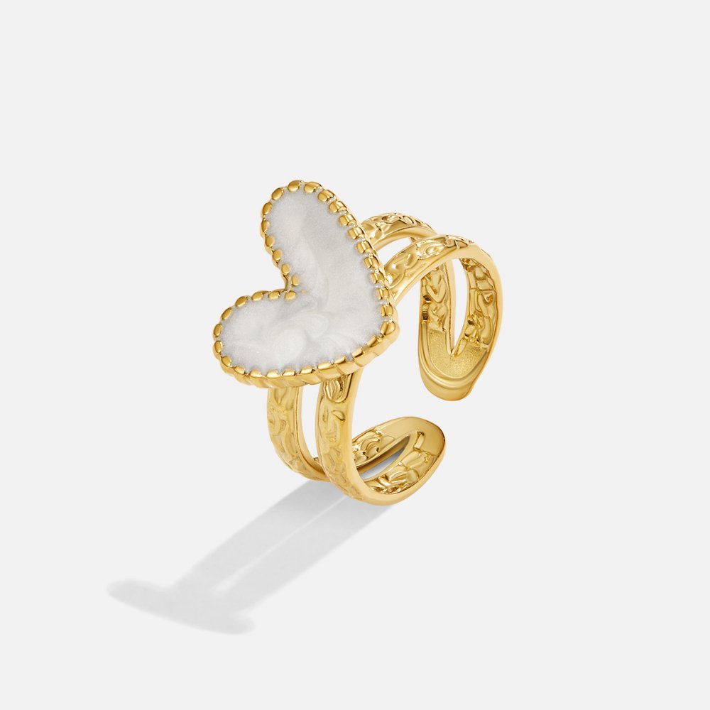 Mother of Pearl Heart Ring - Amoura