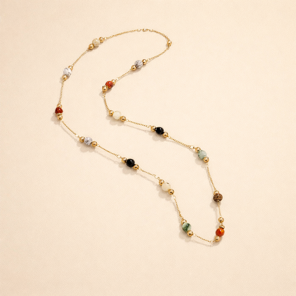 Multi-Gemstone Beaded Necklace