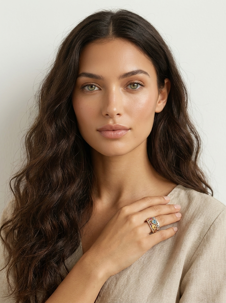 Multicolour Stone Ring