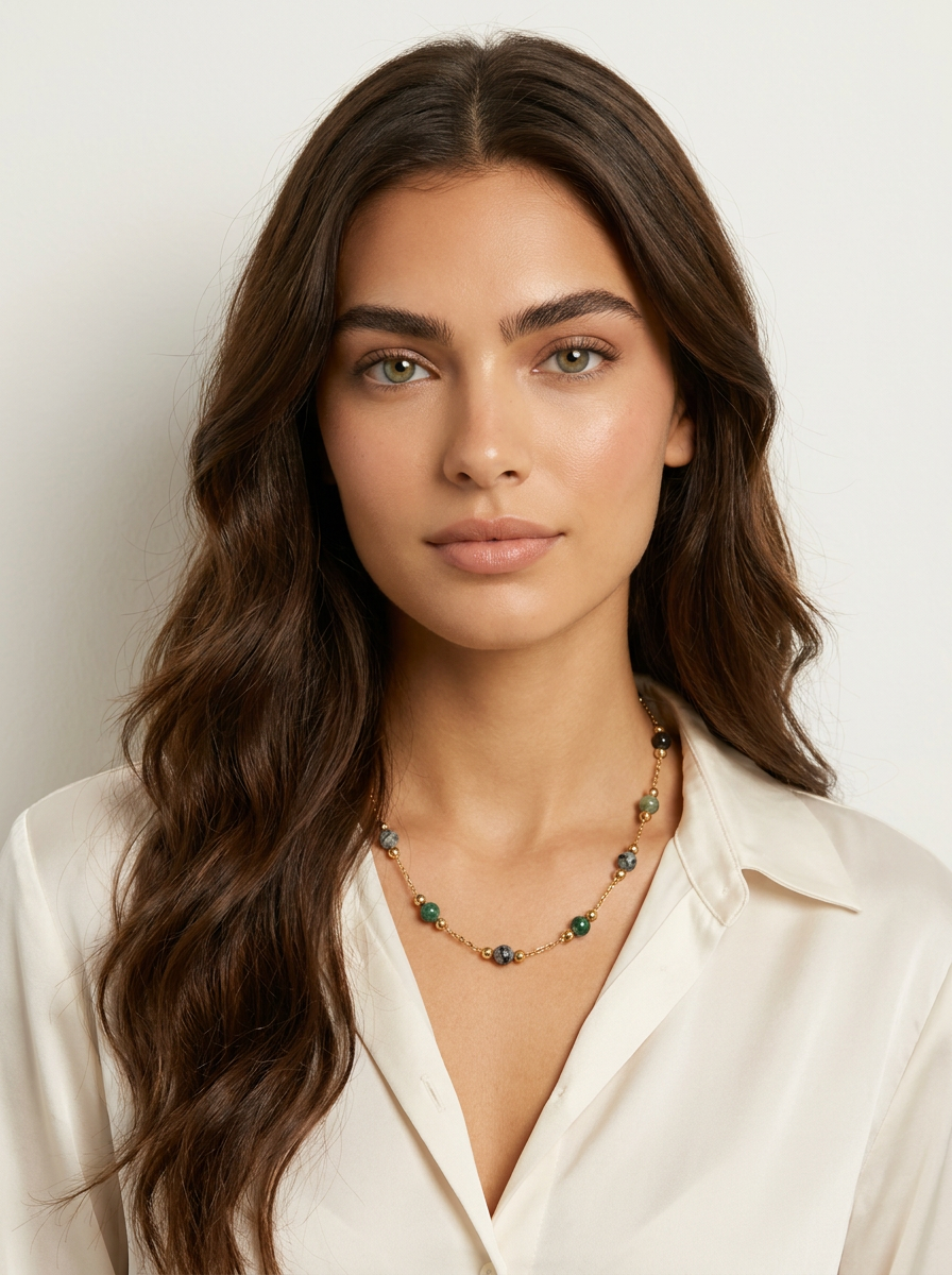 Natural Stone Beaded Necklace