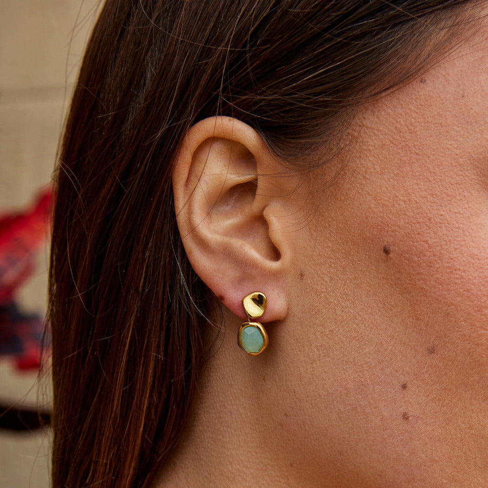 Natural Stone Drop Earrings